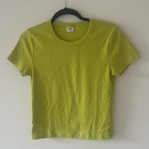 ARITZIA SUNDAY BEST CHARTREUSE BABY TEE